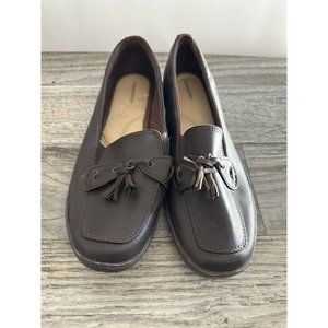 Grasshopper Classic Brown Leather Padded Insole Comfort Loafers Size 11 Slip On